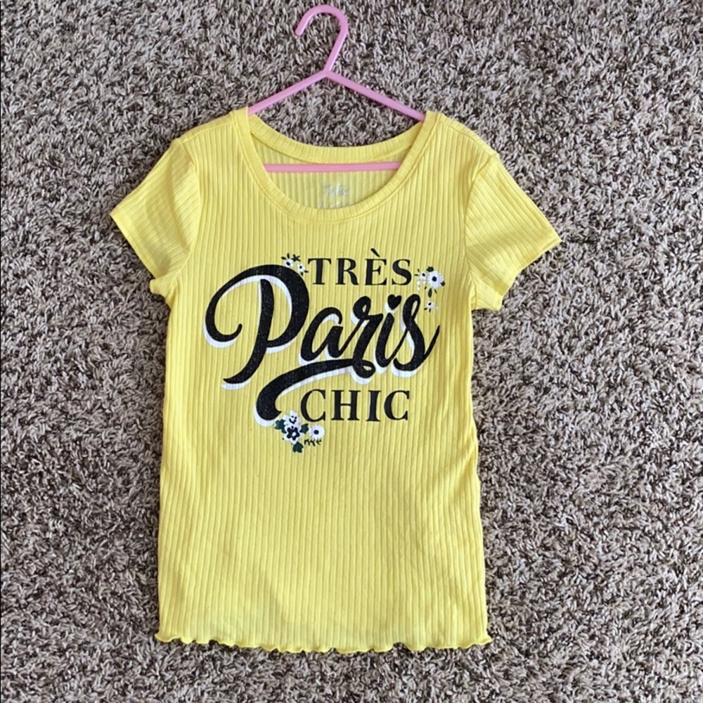 Yellow short sleeve justice size 12 shirt kids